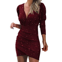 Elegant Starry Night Dress | Perfect for Special Occasions-Burgundy-S-State of Style