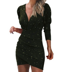 Elegant Starry Night Dress | Perfect for Special Occasions-Green-S-State of Style