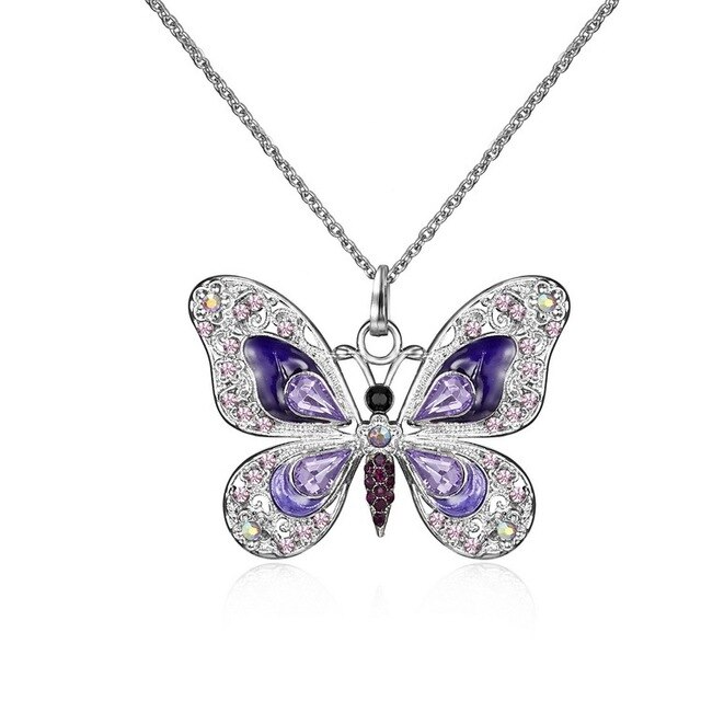 Elegant Sterling Silver Necklace | Women's Jewellery-Purple-State of Style