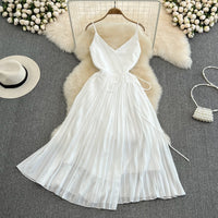 Elegant Summer Dress for Women-White-S-State of Style