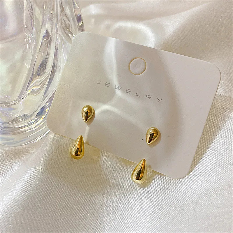 Elegant Teardrop Stud Earrings | Classic Women's Jewellery-GOLD-State of Style