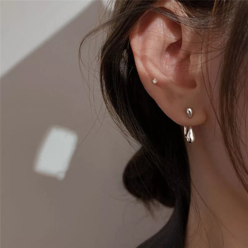 Elegant Teardrop Stud Earrings | Classic Women's Jewellery-SILVER-State of Style