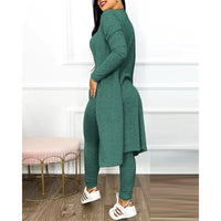 Elegant Two-Piece Jumpsuit | Fitted Leggings with Jacket-Wine Red-S-State of Style