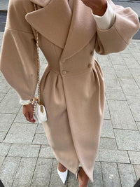 Elegant Women's Double-Breasted Wool Coat | Long Sleeves | Warm & Stylish-Light Brown-2XL-State of Style