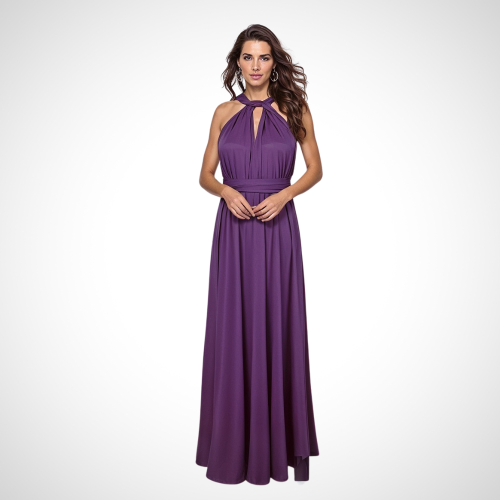Elegant wrap maxi dress with a feminine fit – Celine-Violet-S-State of Style