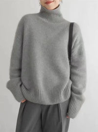 Elise Cashmere Women's Turtleneck-Beige-S-State of Style