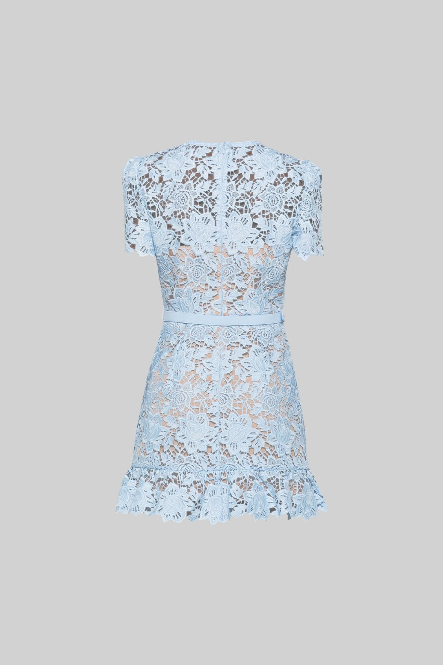 Embroidered summer mini dress with waist belt – Alina-S-State of Style