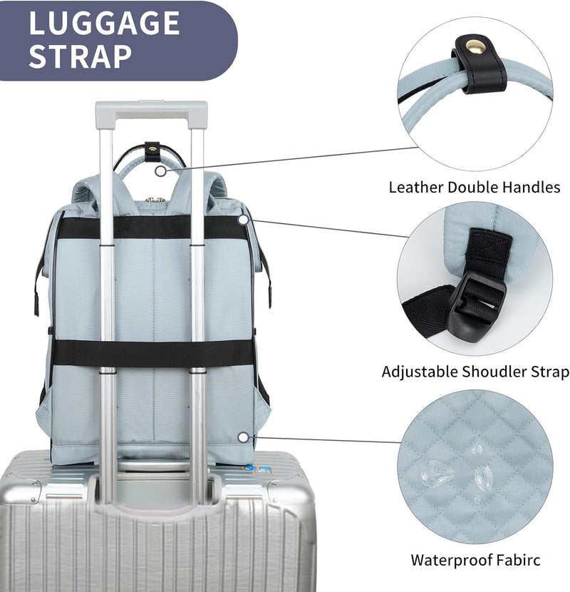 Water-Repellent Expandable Laptop Backpack with RFID Protection & USB Port