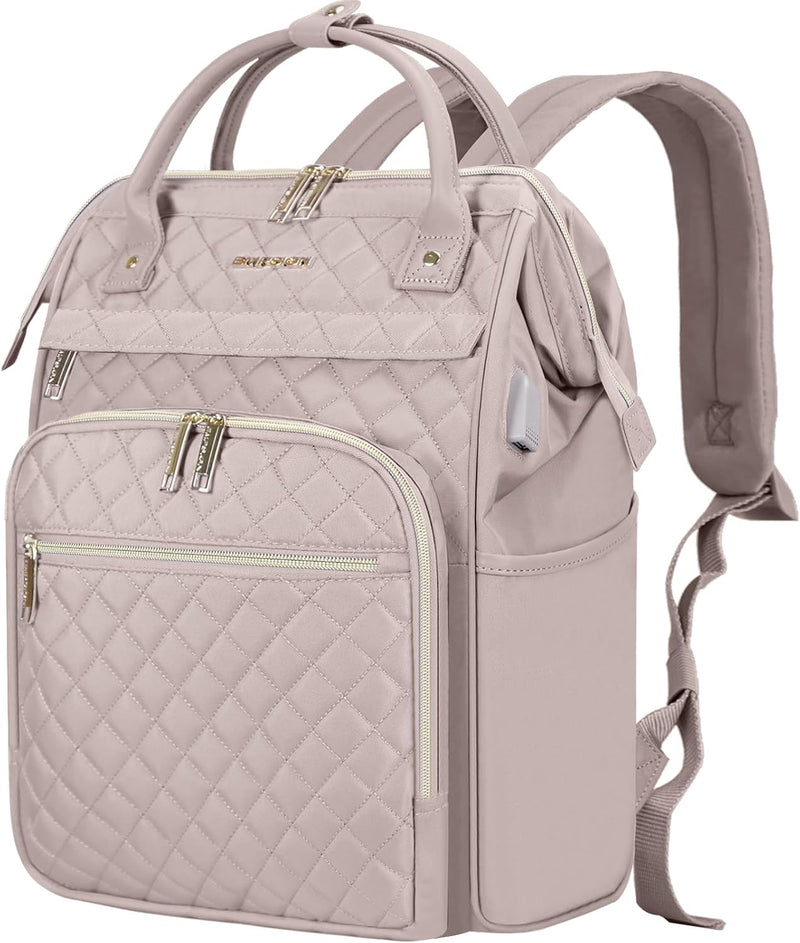 Water-Repellent Expandable Laptop Backpack with RFID Protection & USB Port