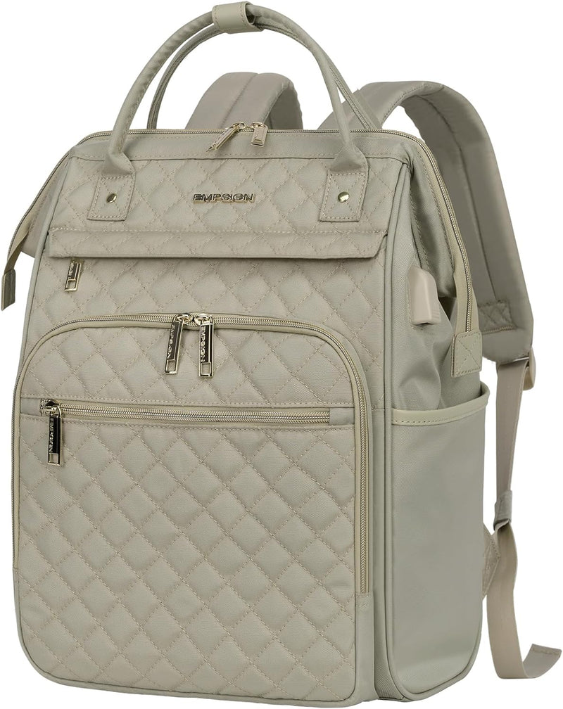 Water-Repellent Expandable Laptop Backpack with RFID Protection & USB Port