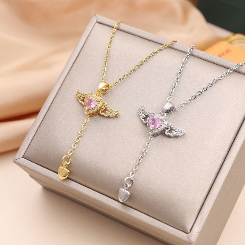 Enchanting Angel Wings Necklace - Livia-Silver-State of Style