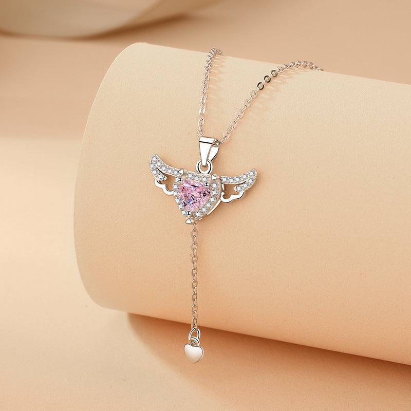 Enchanting Angel Wings Necklace - Livia-Silver-State of Style