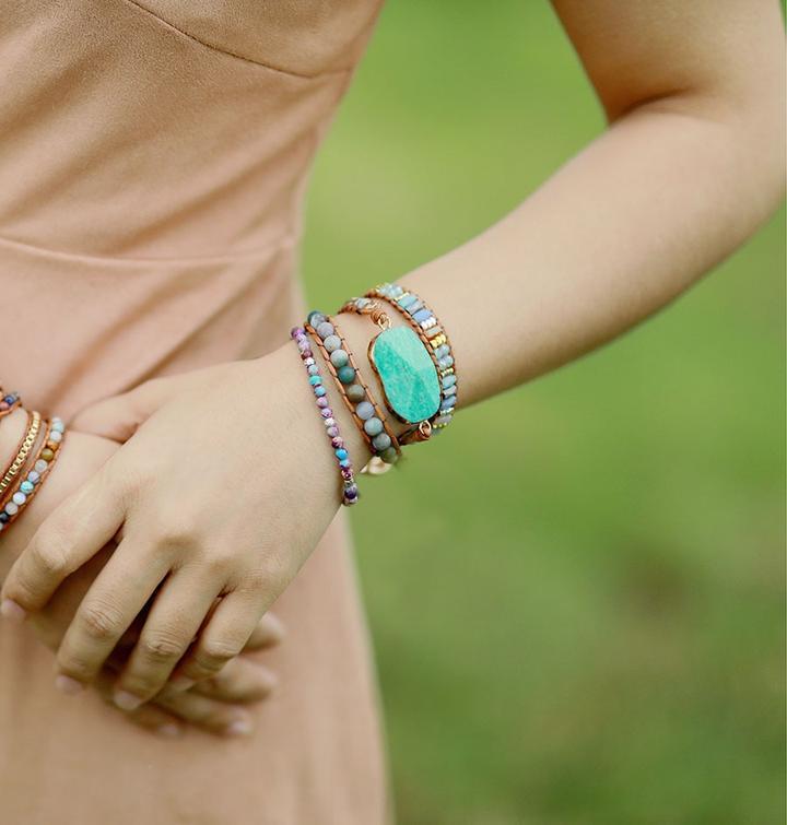Energy Bracelet Jasper - Nyima-Purple-17 cm-State of Style