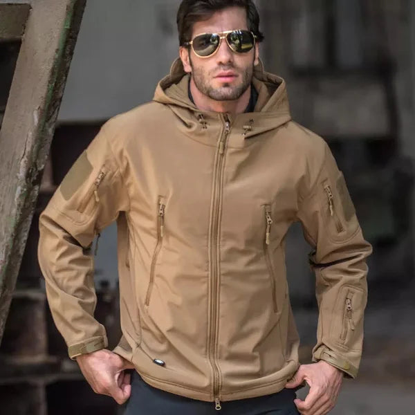 Engelbert Men's Softshell Military Jacket-Khaki-S-State of Style