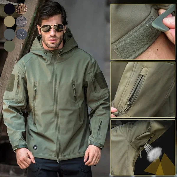 Engelbert Men's Softshell Military Jacket-Olive-S-State of Style