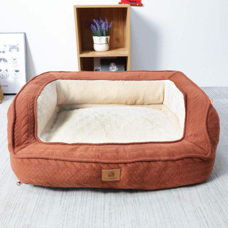 Ergonomic Dog Bed - LuxeDream-Red-XL (66X55X24cm)-State of Style
