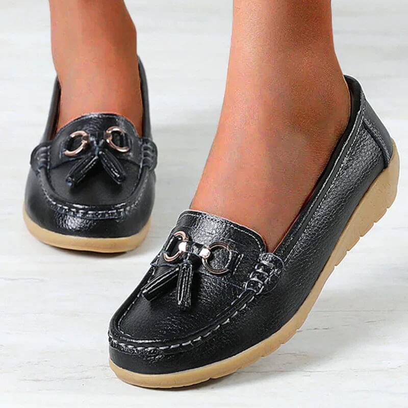 Ergonomic Leather Sandals - ElegaWalk-Black-35-State of Style