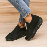 Ergonomic mesh sneakers with air cushioning for women – Alina-Black-3-State of Style