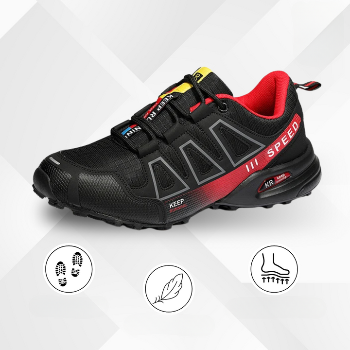 Ergonomic outdoor hiking shoes with comfort cushioning – TrailStep-Black-Blue-5-State of Style