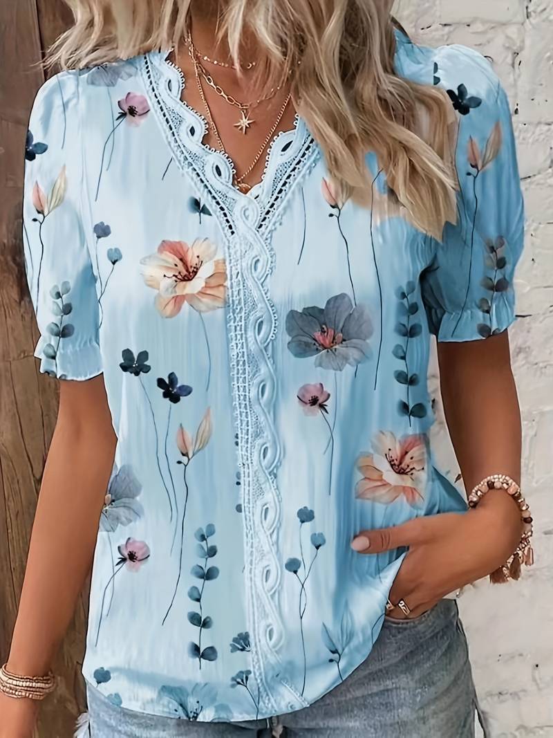 Esmeralda | Spring V-Neck Blouse for Women-Light Pink-M-State of Style