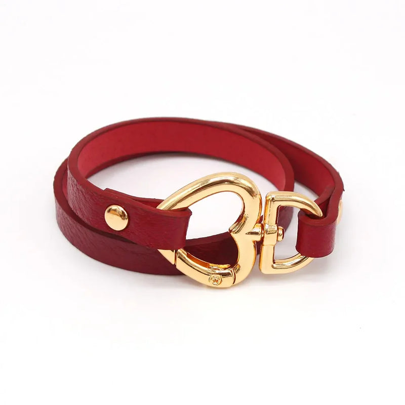Ethnic Leather Wrap Bracelet | Stylish Women's Jewellery-Red-State of Style