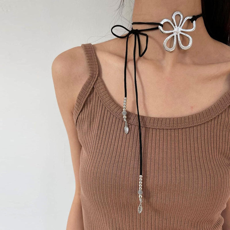 Ethnic Style Flower Necklace | Bohemian Floral Pendant-State of Style