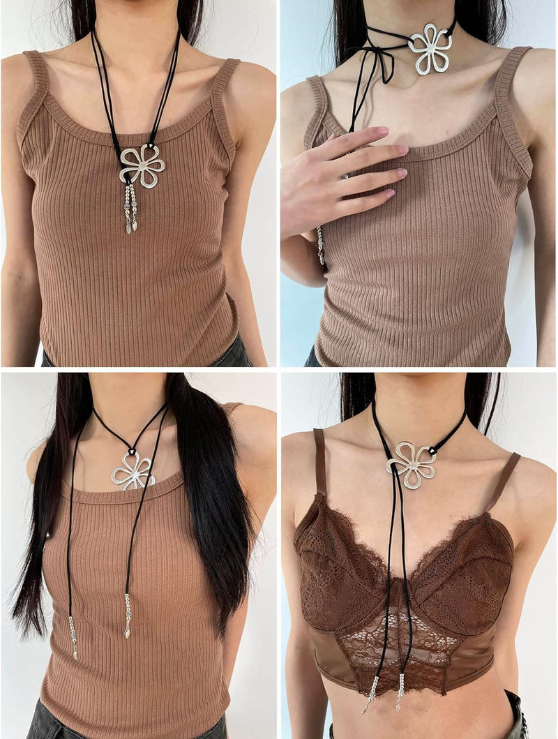 Ethnic Style Flower Necklace | Bohemian Floral Pendant-State of Style