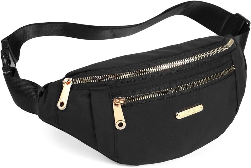 Lightweight Nylon Waist Pack with Adjustable Strap and Triple Pockets – 1+1 FREE