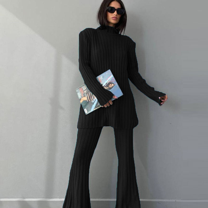 Evelyn Elegant and Casual Two-Piece Lounge Set-Black-One-Size-State of Style