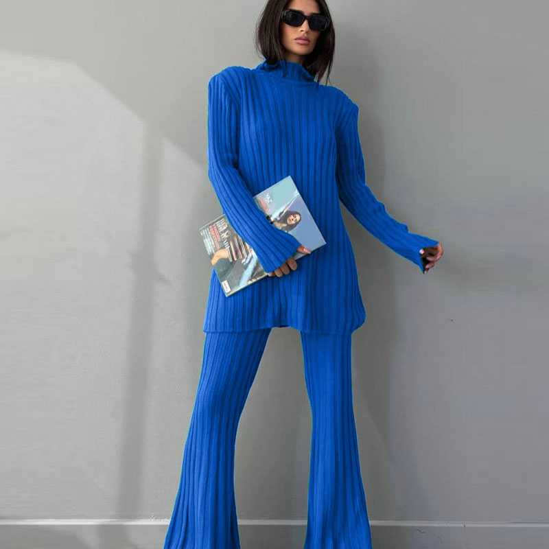 Evelyn Elegant and Casual Two-Piece Lounge Set-Blue-One-Size-State of Style