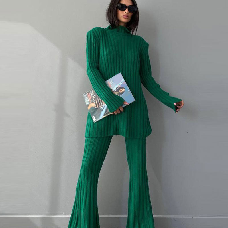 Evelyn Elegant and Casual Two-Piece Lounge Set-Green-One-Size-State of Style