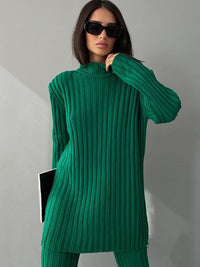 Evelyn Elegant and Casual Two-Piece Lounge Set-Green-One-Size-State of Style
