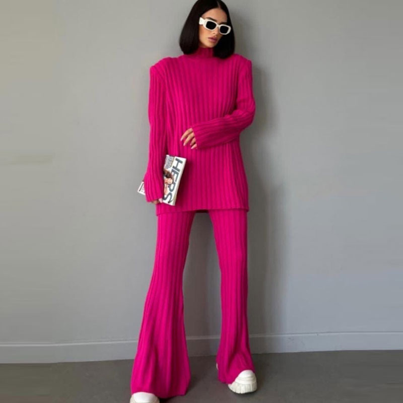 Evelyn Elegant and Casual Two-Piece Lounge Set-Pink-One-Size-State of Style