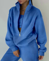 Evy Lounge Set | Cosy Fleece Combo-Blue-S-State of Style