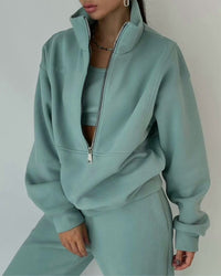 Evy Lounge Set | Cosy Fleece Combo-Green-S-State of Style
