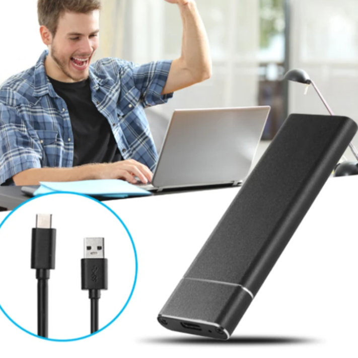 External Hard Drive with Ultra-Fast Performance - SpeedVault-1TB-Black-State of Style