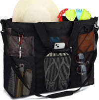 Buy 1, Get 1 FREE – Extra Large Clear Mesh Beach Tote with 8 Pockets – ClearWave