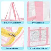 Buy 1, Get 1 FREE – Extra Large Clear Mesh Beach Tote with 8 Pockets – ClearWave