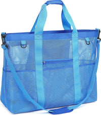 Buy 1, Get 1 FREE – Extra Large Clear Mesh Beach Tote with 8 Pockets – ClearWave