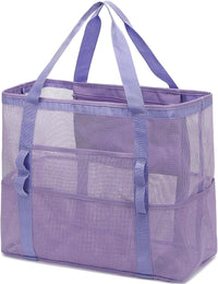 Buy 1, Get 1 FREE – Extra Large Clear Mesh Beach Tote with 8 Pockets – ClearWave