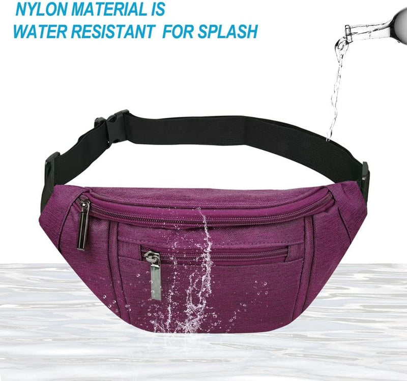 Multi-Pocket Fanny Pack with Adjustable Strap for Travel and Outdoor Use – 1+1 FREE
