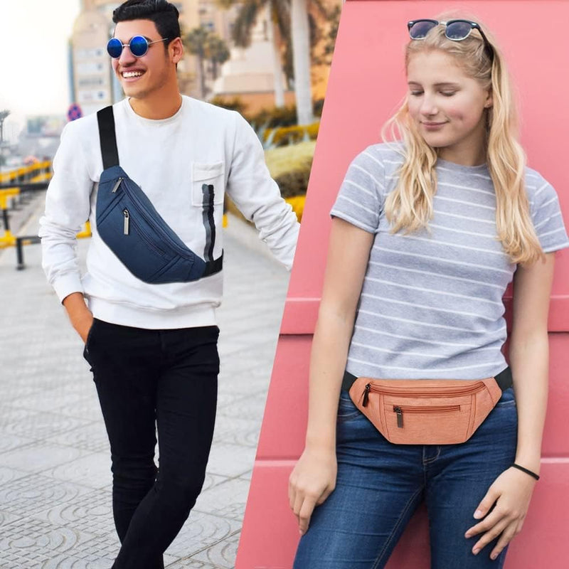 Multi-Pocket Fanny Pack with Adjustable Strap for Travel and Outdoor Use – 1+1 FREE