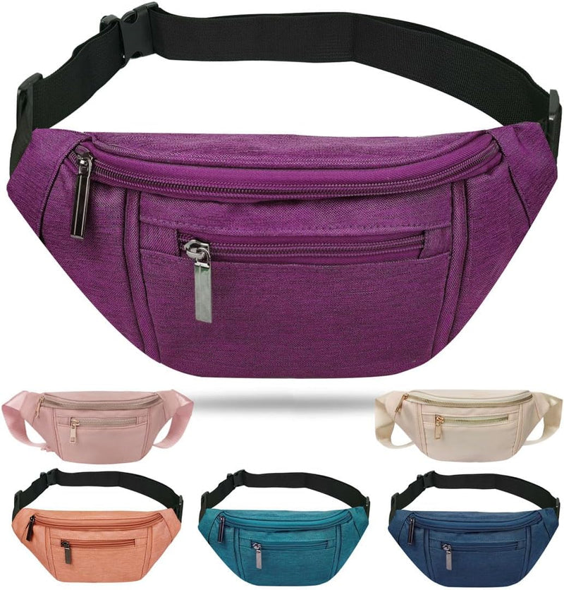 Multi-Pocket Fanny Pack with Adjustable Strap for Travel and Outdoor Use – 1+1 FREE