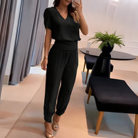 Fashionable blouse set with trousers – Comfort & Style combined – Fabienne-Black-S-State of Style