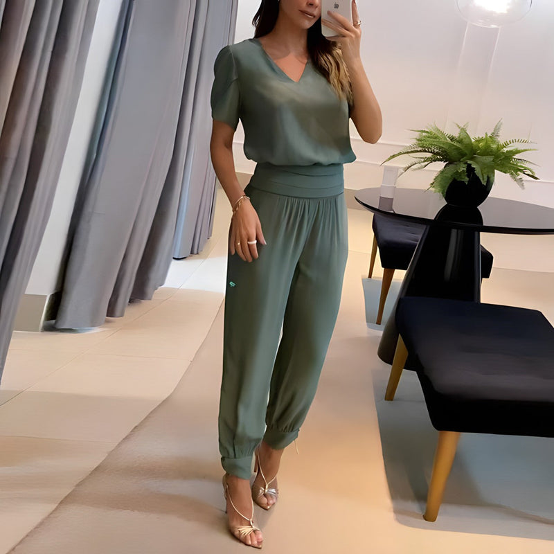Fashionable blouse set with trousers – Comfort & Style combined – Fabienne-Olive-S-State of Style