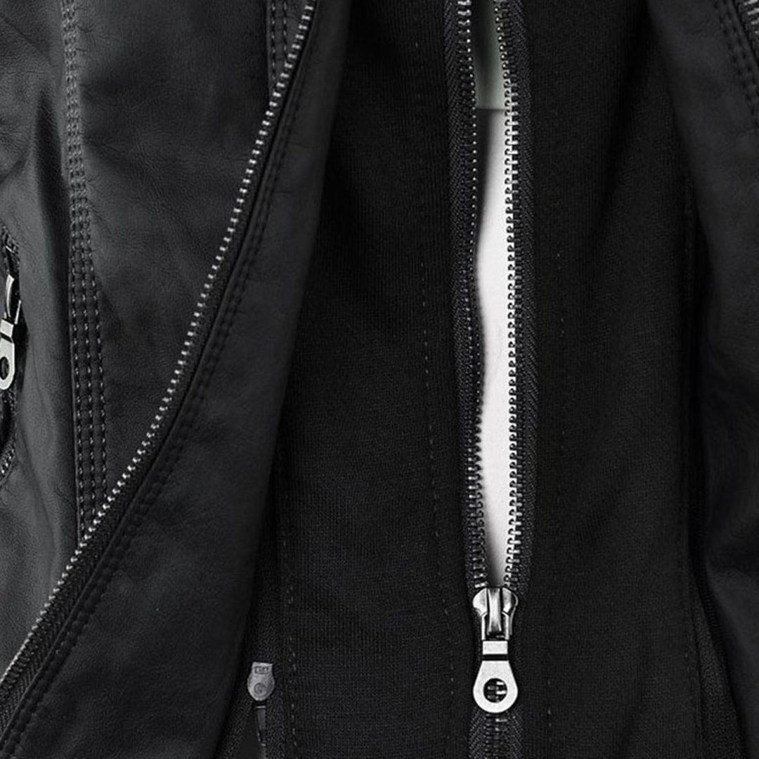 Fashionable Leather Jacket - Zara-Khaki-S-State of Style
