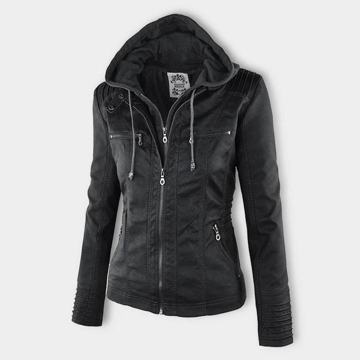 Fashionable Leather Jacket - Zara-Khaki-S-State of Style