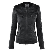 Fashionable Leather Jacket - Zara-Khaki-S-State of Style