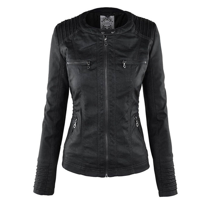Fashionable Leather Jacket - Zara-Khaki-S-State of Style