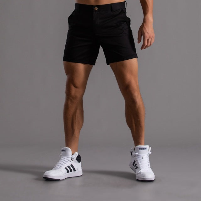 Fashionable slim-fit chino shorts for men – Emil-Black-S-State of Style
